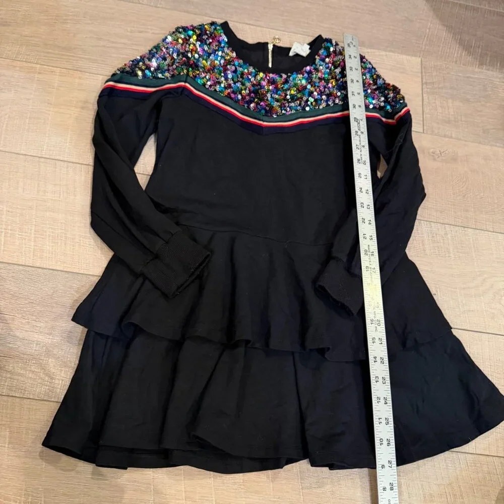 HANNAH BANANA GIRLS BLACK SEQUIN DRESS SIZE 12